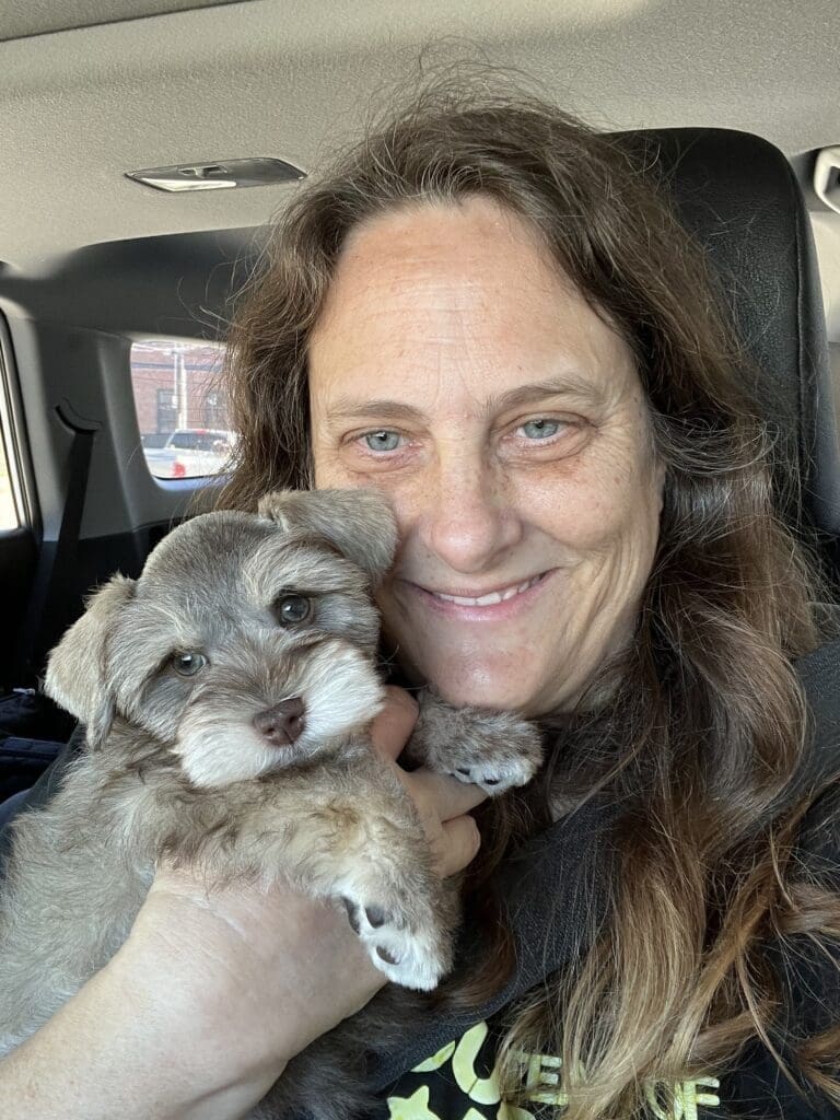ronnette and puppy